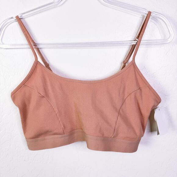 Gianni Bini Ribbed Scoop Neck Wireless Pullover Bralette Rose Cloud Size XL NWT - Picture 1 of 9